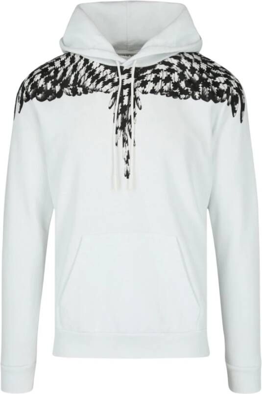Marcelo Burlon Hoodie met bedrukte vleugels White Heren