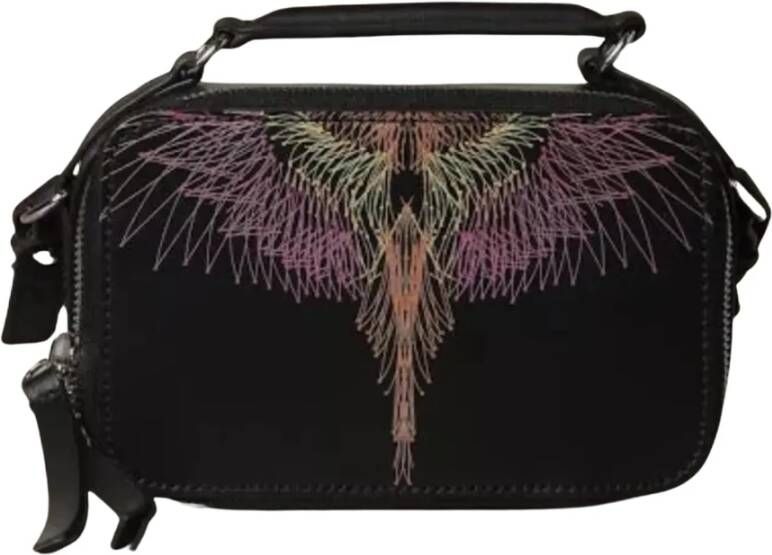 Marcelo Burlon Leren Crossbody Tas met Afneembare Band Zwart Dames