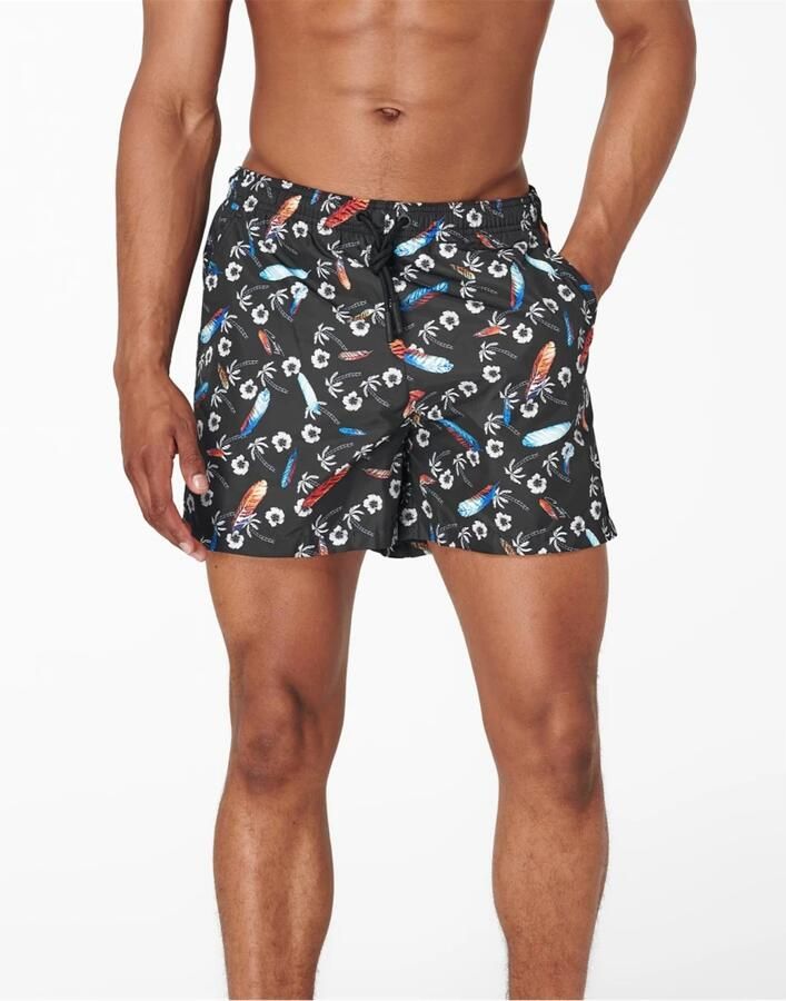 Marcelo Burlon County of Milan Zwembroek met bloemenprint Zwart - Foto 2
