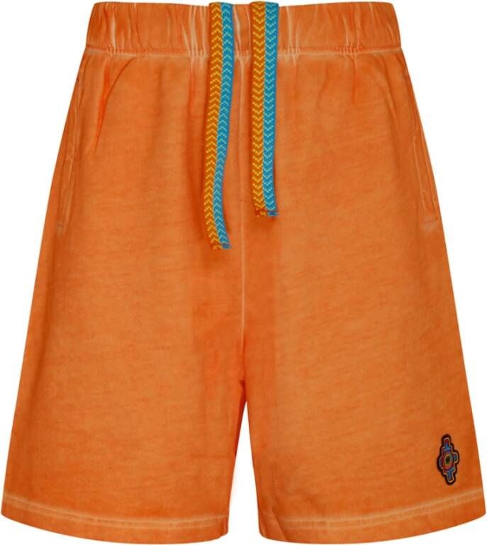 Marcelo Burlon Oranje Katoenen Logo Applicatie Shorts Oranje Heren