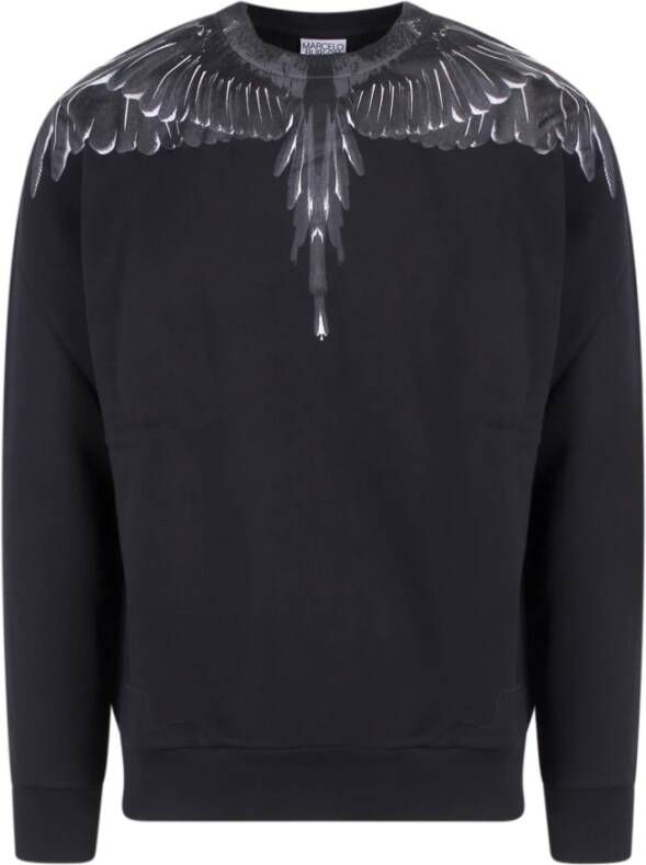 Marcelo Burlon Organisch Katoenen Sweatshirt met Wings Design Zwart Heren