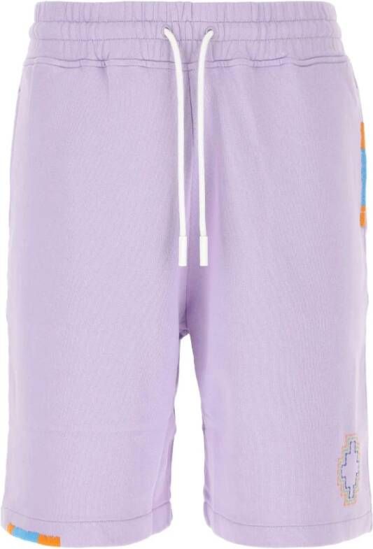 Marcelo Burlon Paarse Katoenen Bermuda Shorts Purple Heren