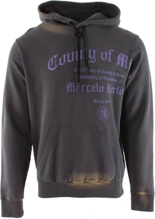 Marcelo Burlon Paarse County Degree Regular Hoody Purple Heren