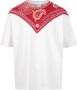 Marcelo Burlon Heren Wit en Rood Katoenen T-Shirt White Heren - Thumbnail 2