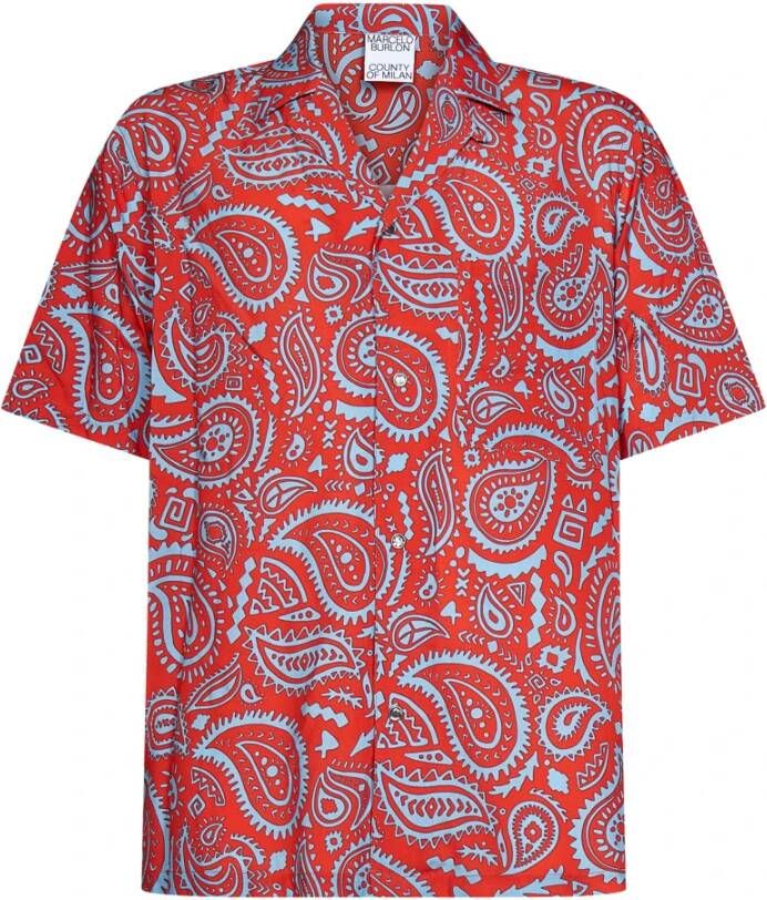 Marcelo Burlon Paisley Print Polo Shirt Rood Heren
