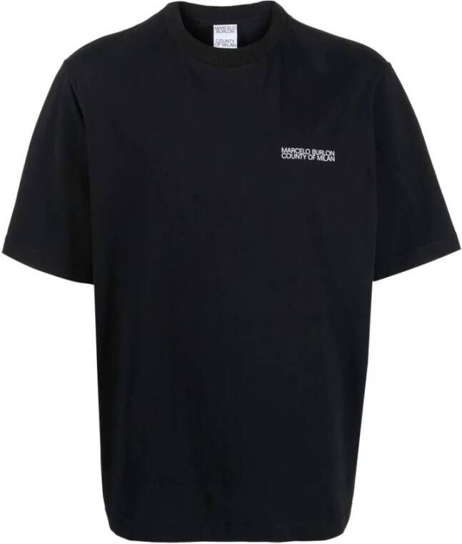 Marcelo Burlon Ss22 Katoenen T-Shirt Zwart Heren