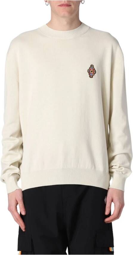 Marcelo Burlon Sunset Cross Crewneck Sweatshirt Beige Heren
