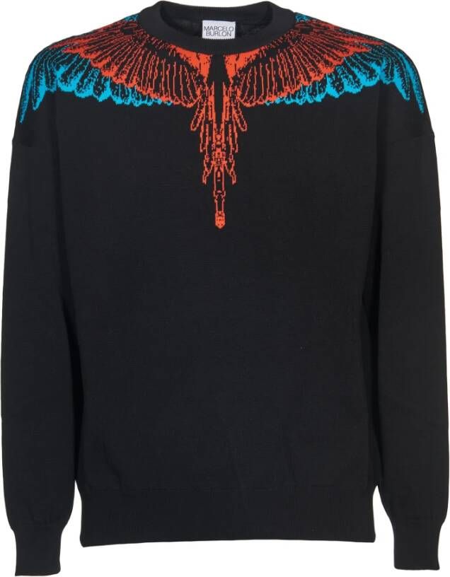 Marcelo Burlon Icon Wings Crewneck Sweatshirt voor Heren Zwart Heren