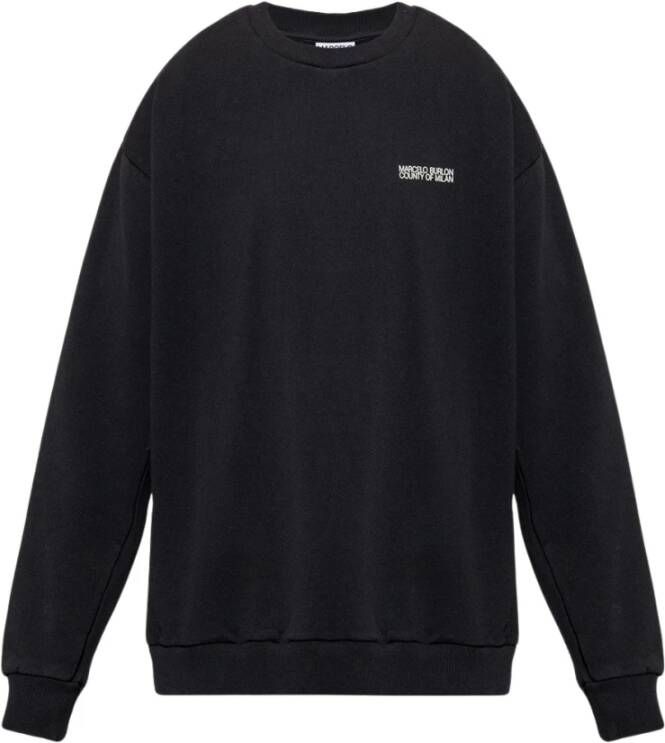 Marcelo Burlon Zwarte Katoenen Sweatshirt met Logo Print Black Heren