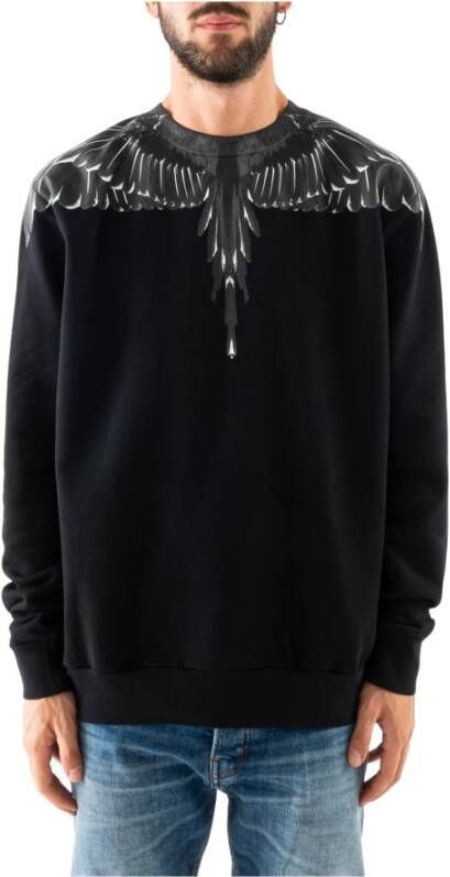 Marcelo Burlon Zwarte Milan Sweaters Stijlvolle Herentrui Zwart Heren