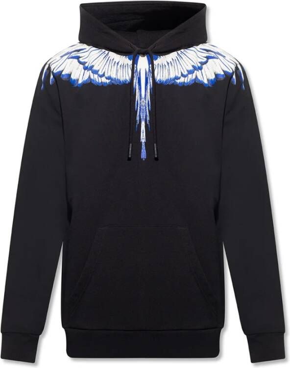 Marcelo Burlon Zwarte Katoenen Sweatshirt met Trekkoord Capuchon Black Heren