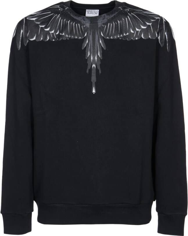 Marcelo Burlon Zwarte Milan Sweaters Stijlvolle Herentrui Zwart Heren