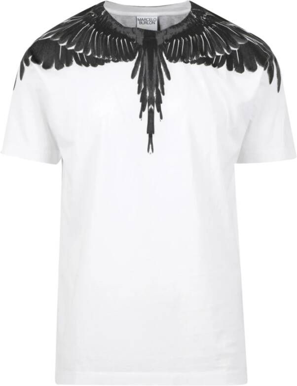 Marcelo Burlon Wings-print Biologisch Katoenen T-shirt Black Heren