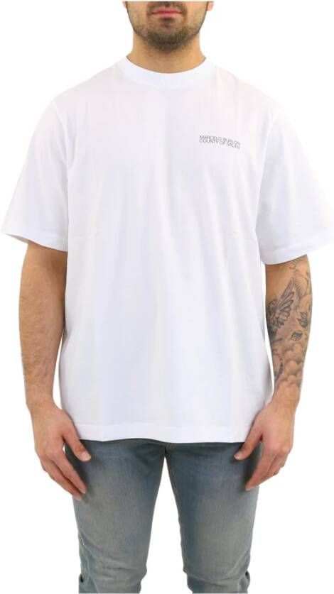 Marcelo Burlon Wit en Zwart Katoenen Cross Over T-Shirt White Heren