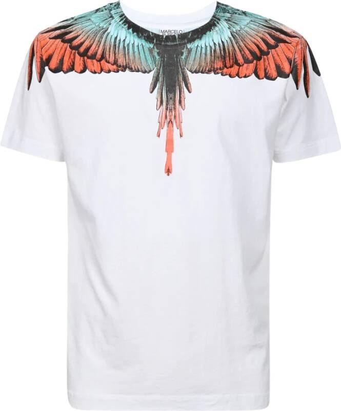 Marcelo Burlon T-shirt met vleugelontwerp voor modebewuste mannen White Heren