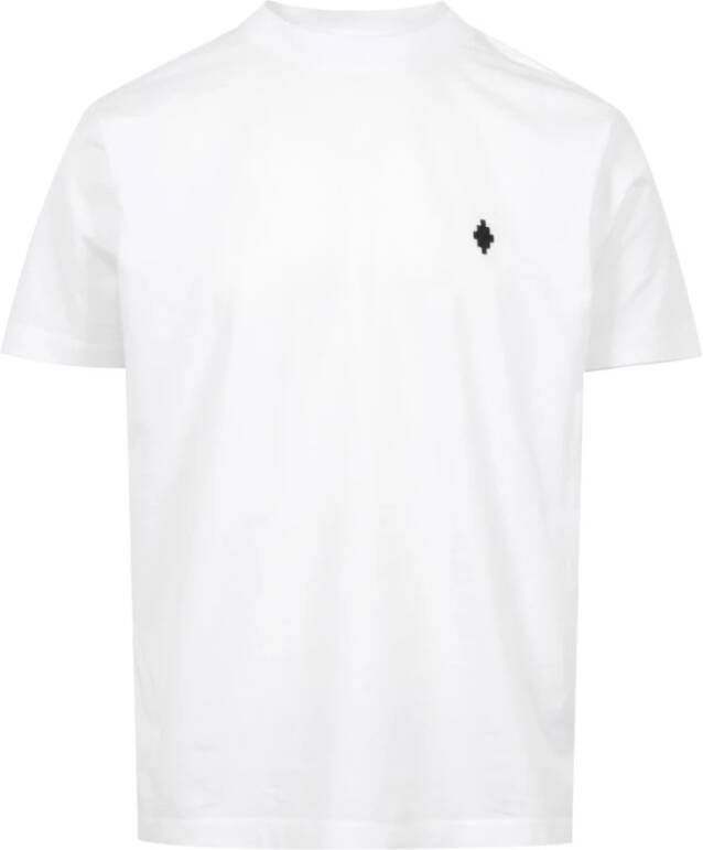 Marcelo Burlon Logo Geborduurd Wit Katoenen T-shirt White Heren
