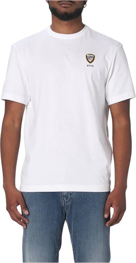 Marcelo Burlon Wit en Rood Logo T-shirt voor Heren White Heren