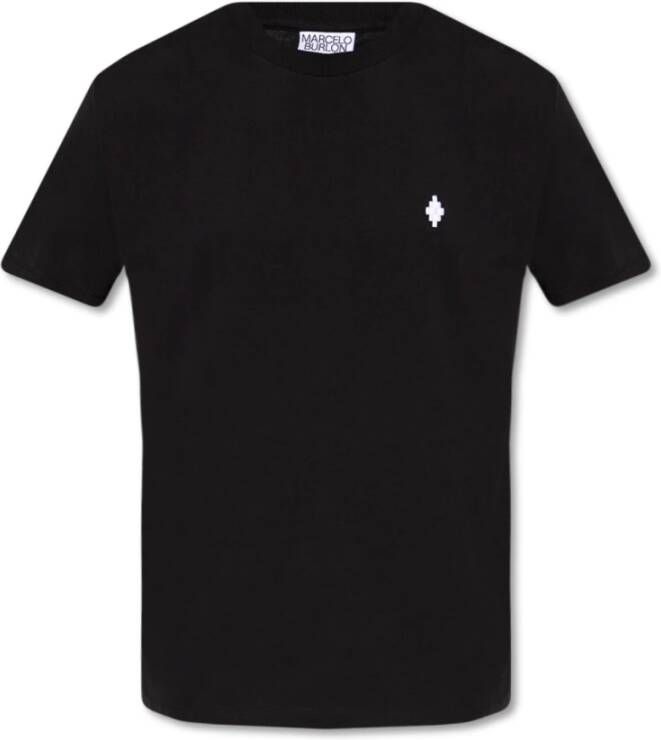 Marcelo Burlon County of Milan T-shirt met geborduurd logo Zwart