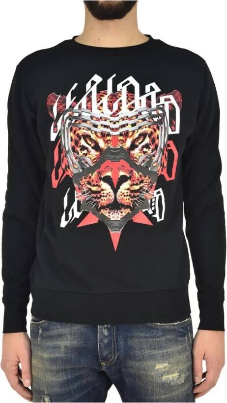 Marcelo Burlon Trainingsshirt Multicolor Print Comfortabele Pasvorm Zwart Heren
