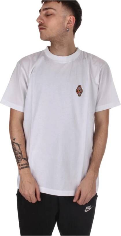 Marcelo Burlon Wit en Rood Logo T-shirt voor Heren White Heren