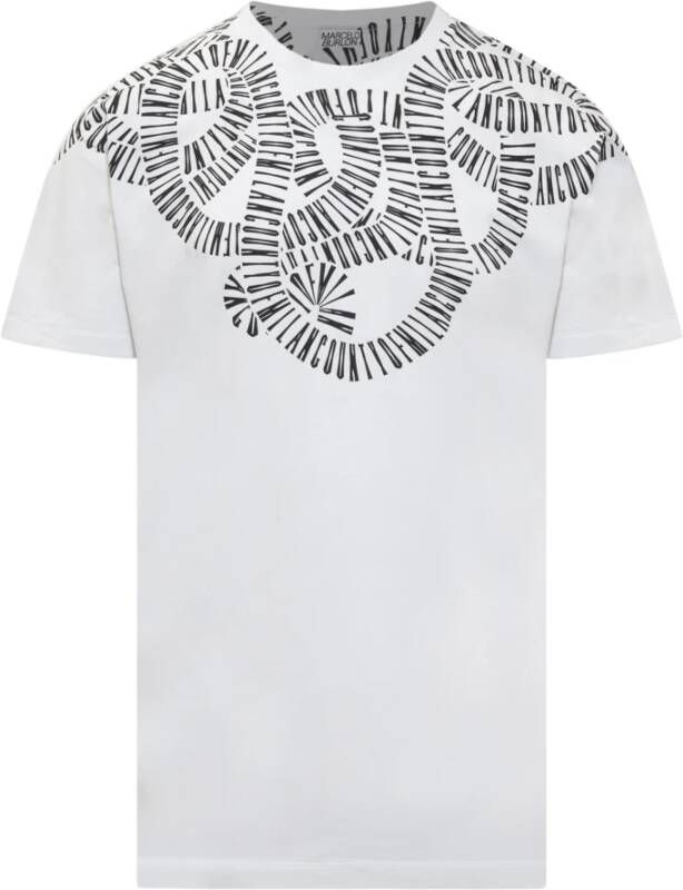 Marcelo Burlon T-shirt met korte mouwen en print op de schouders White Heren