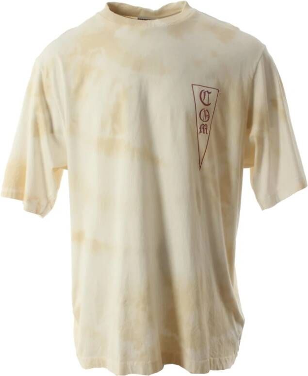 Marcelo Burlon Wit Oversized Katoenen T-Shirt met Uniek Stropdasontwerp White Heren