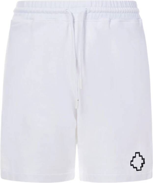Marcelo Burlon Witte katoenen sweatshorts met Tempera Cross-logo White Heren