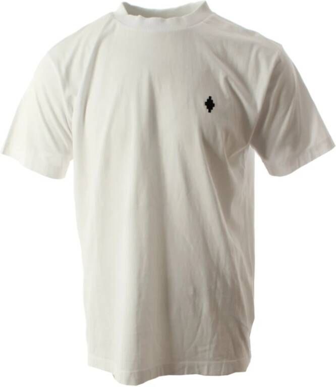 Marcelo Burlon Logo Geborduurd Wit Katoenen T-shirt White Heren