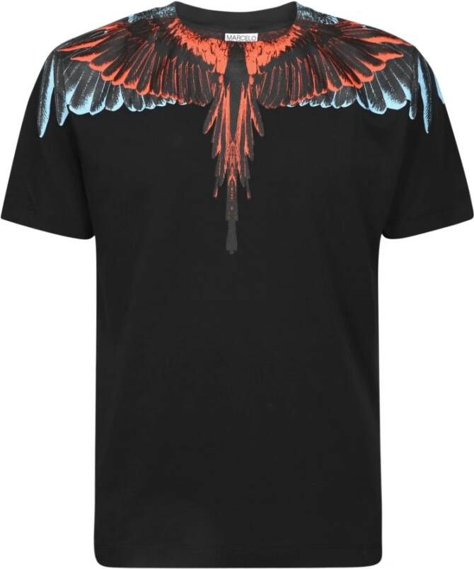 Marcelo Burlon Zwart en Grijs Heren T-shirt Stijlvol en Strak Black Heren