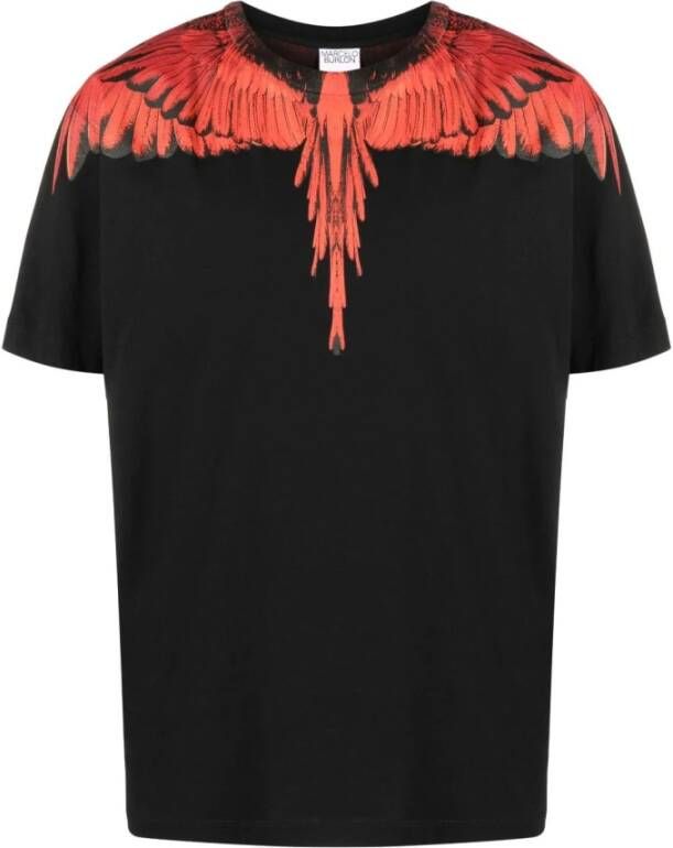 Marcelo Burlon Zwart Icon Wings Biologisch Katoenen T-shirt Zwart Heren