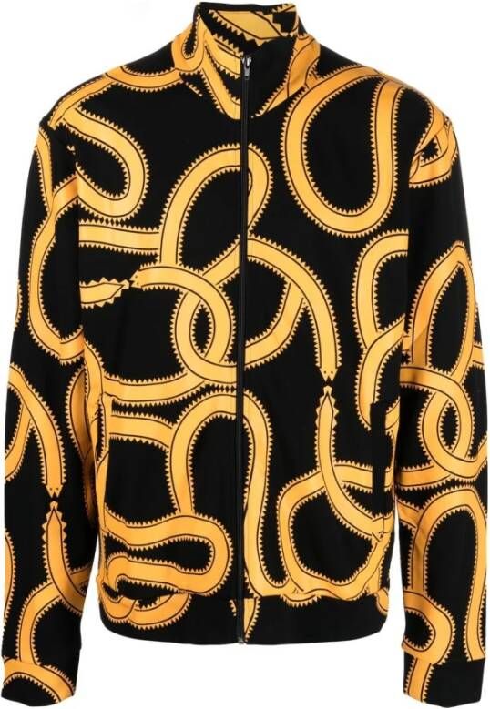 Marcelo Burlon Zwart Zip-Through Sweatshirt voor modebewuste mannen Zwart Heren