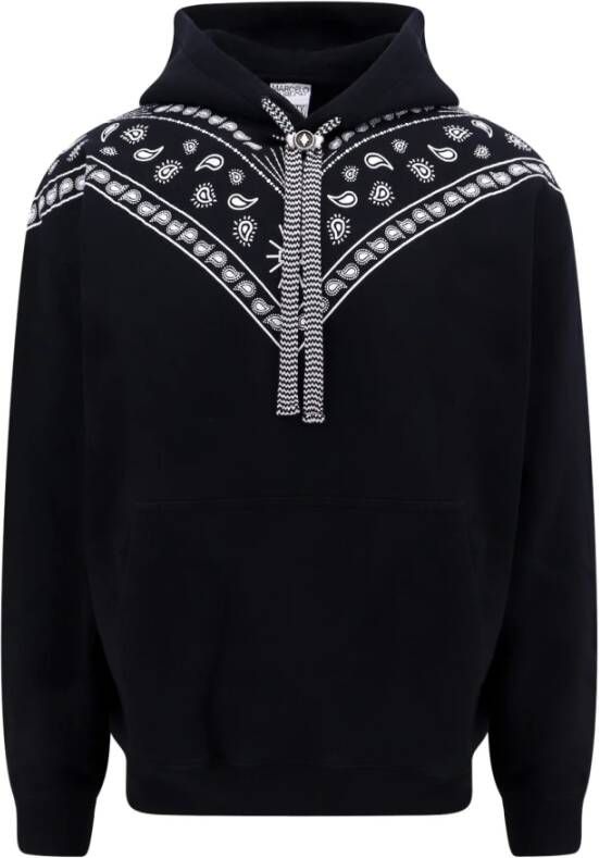 Marcelo Burlon Zwarte Aw23 Biologisch Katoenen Hoodie Zwart Heren