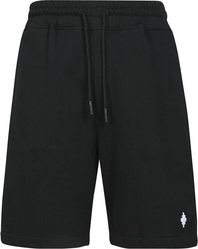 Marcelo Burlon Iconische zwarte katoenen shorts met geborduurd logo Black Heren