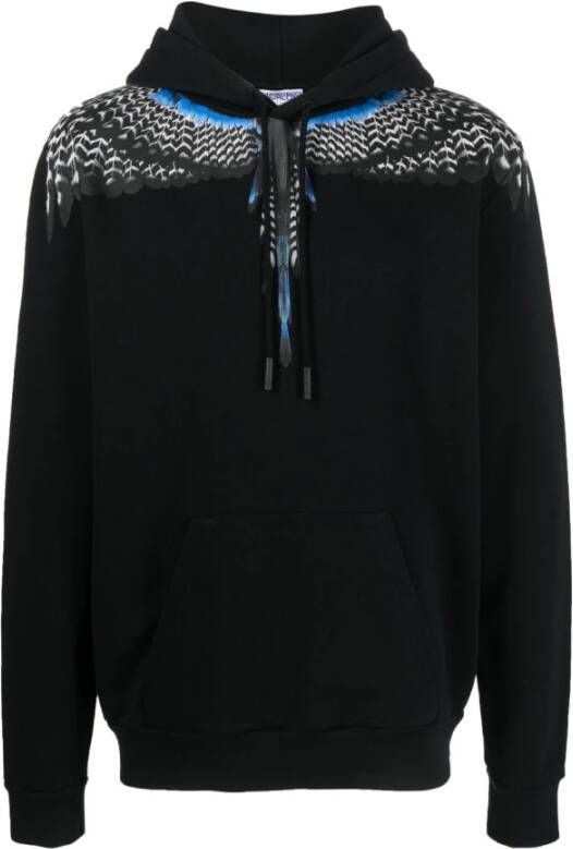 Marcelo Burlon Zwarte Grizzly Wings-print Hoodie Zwart Heren