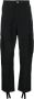 Marcelo Burlon Zwarte katoenen broek met rits en trekkoordzoom Zwart Heren - Thumbnail 1
