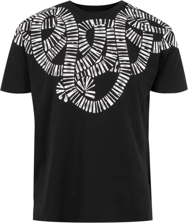 Marcelo Burlon Zwarte Logo Print Katoenen Tops Zwart Heren