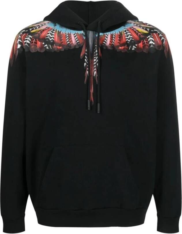 Marcelo Burlon Zwart Rood Ali Icon Hoodie voor Heren Zwart Heren