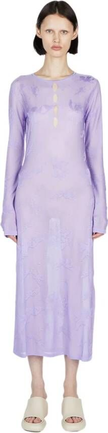Marco Rambaldi Gehaakte Gebreide Maxi Jurk Purple Dames