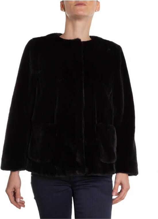 Marella Fur effect Jacket Zwart Dames