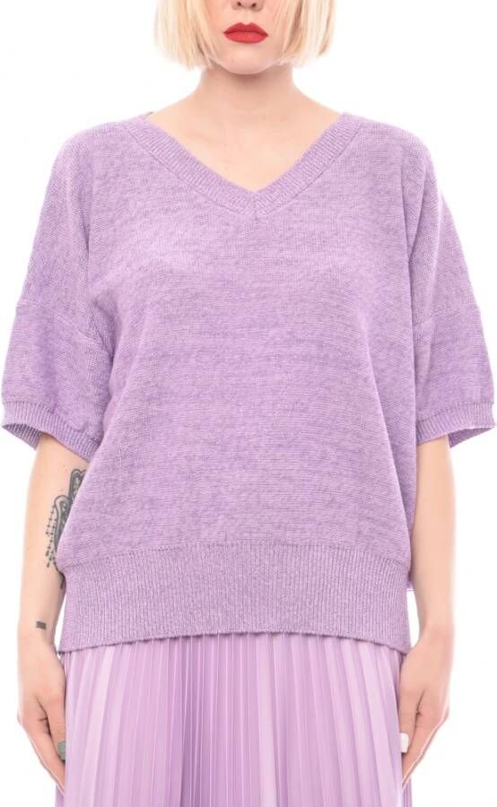 Marella V-neck Knitwear Purple Dames
