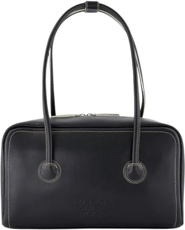 MARGE SHERWOOD Hobo bags Soft Boston Shoulder Bag Leather Black in zwart