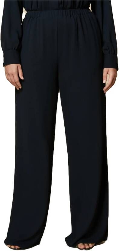 Marina Rinaldi Crêpe broek raggiox Blauw Dames