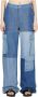 Marine Serre Cargo Jeans met Hoge Taille Blauw Dames - Thumbnail 1