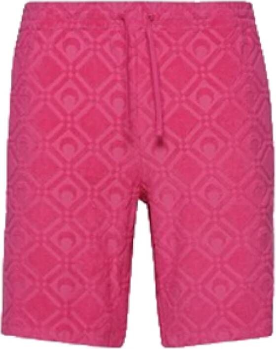 Marine Serre Sportieve Roze Katoenen Shorts Pink Heren