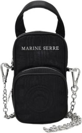 Marine Serre Parpaing -tas in zwart canvas Zwart Dames