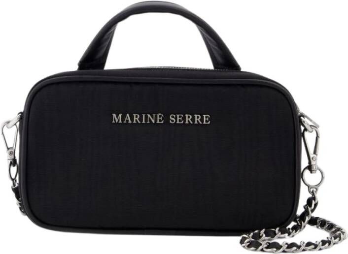 Marine Serre Zwarte Gerecyclede Moire Madame Mini Tas Black Dames