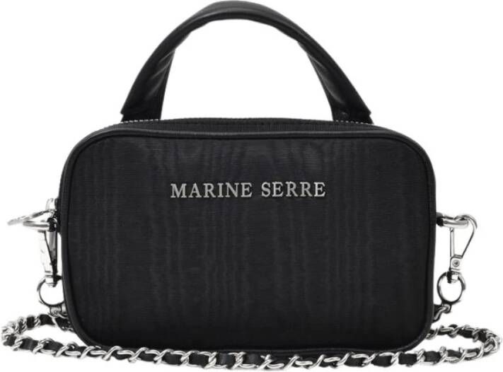Marine Serre Mini madame tas in zwart canvas Zwart Dames