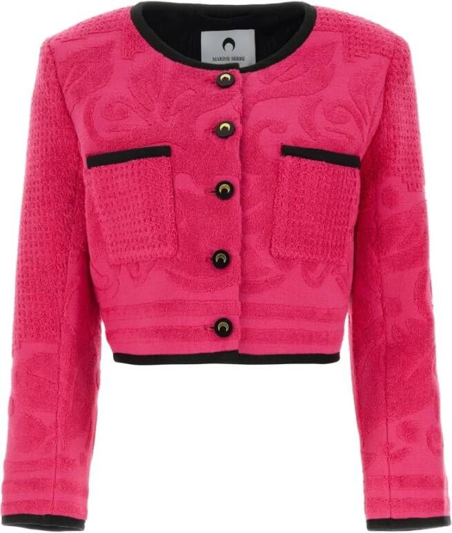 Marine Serre Veelzijdige en stijlvolle lichte jas voor vrouwen Pink Dames