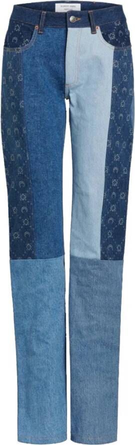 Marine Serre Blauwe Moonogram Skinny Jeans Blue Dames