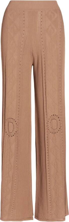 Marine Serre Beige Pointelle Slim-Fit Broek Beige Heren